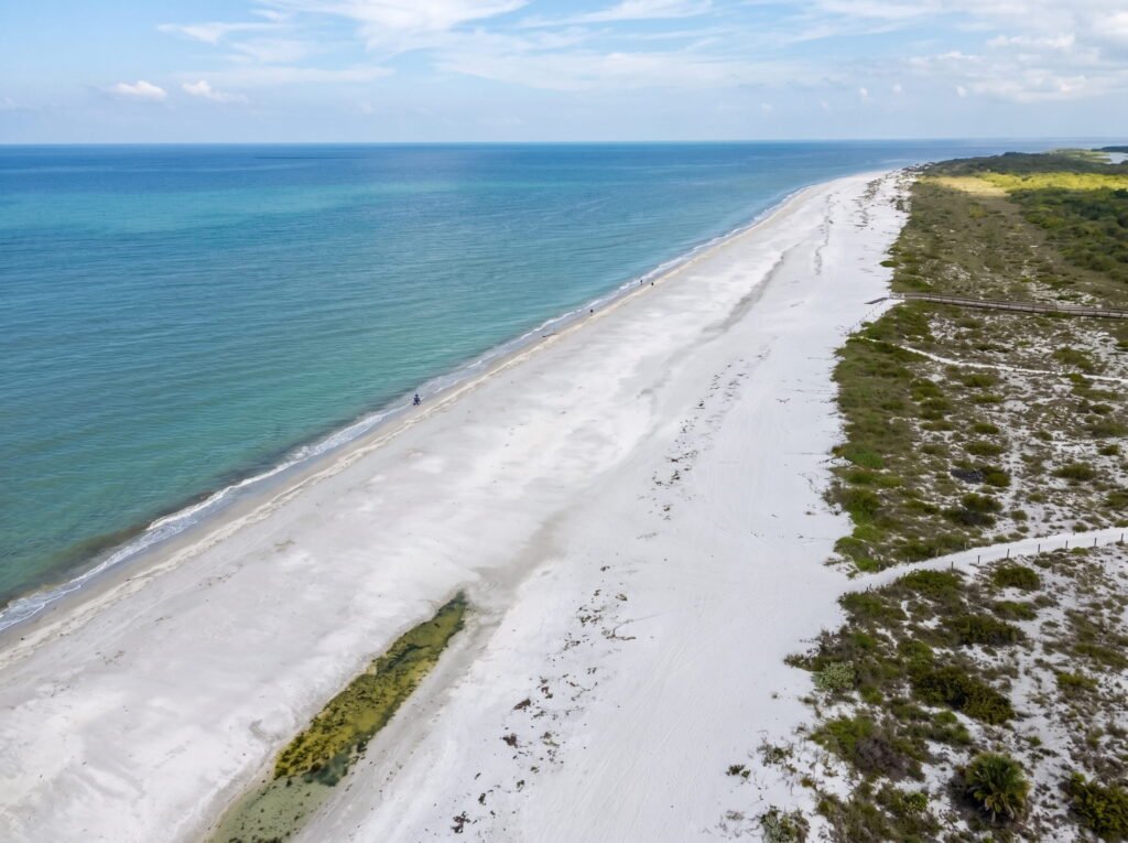 Bowman's Beach on Sanibel Island Florida covered in shells, one of the best shelling beaches in Florida