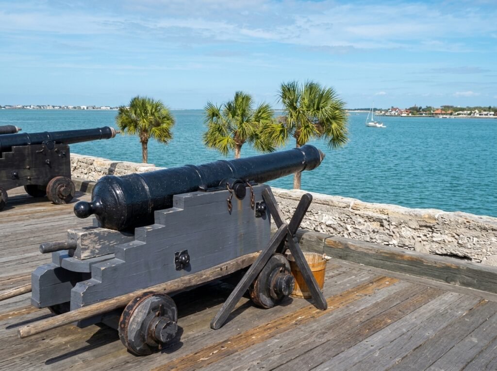 Historic stone fort overlooking the ocean in Florida